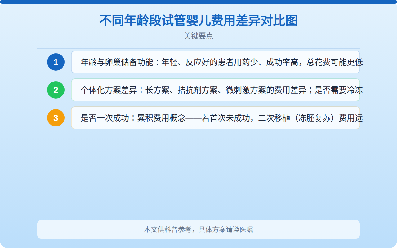 不同年龄段试管婴儿费用差异对比图