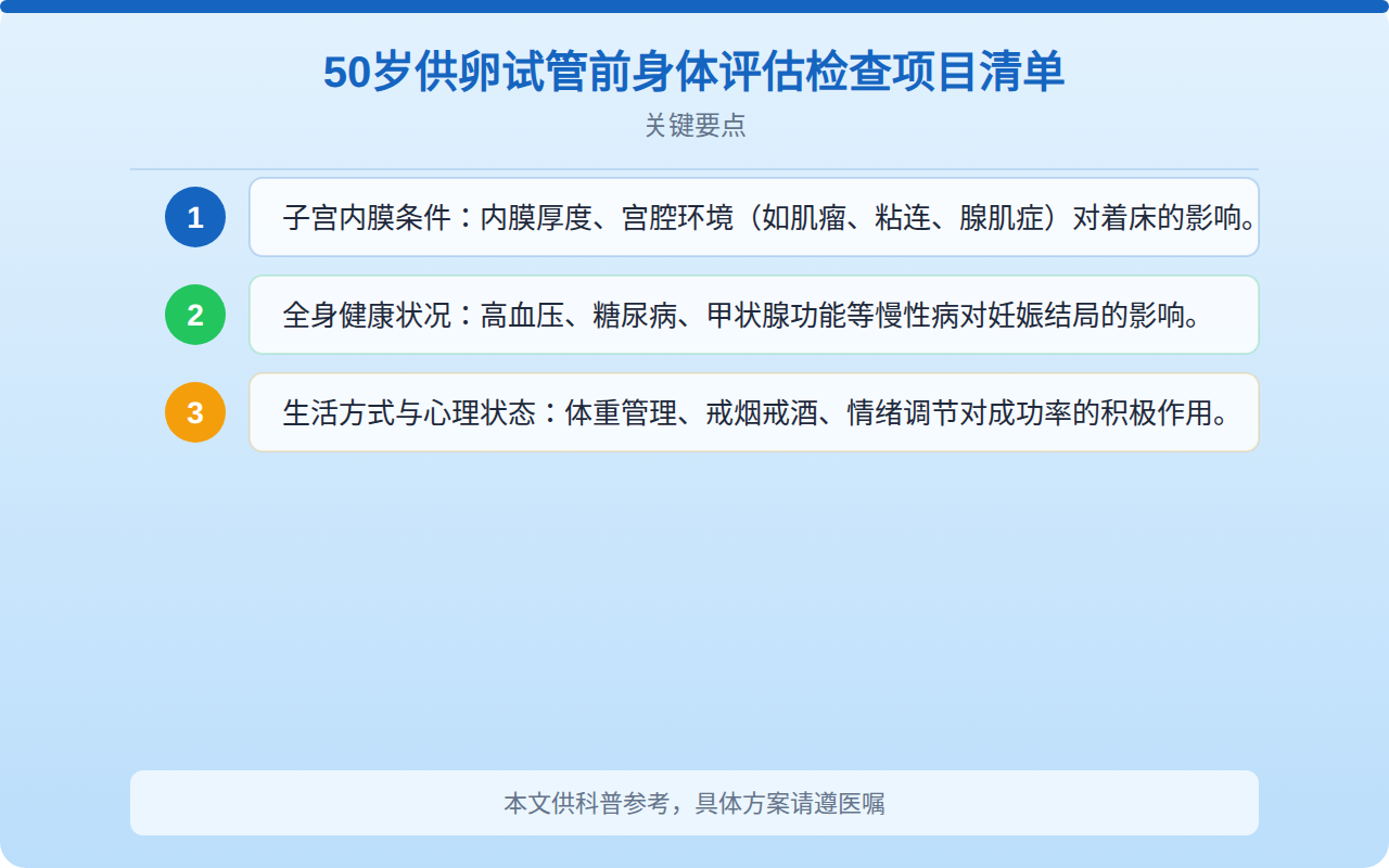 50岁供卵试管前身体评估检查项目清单
