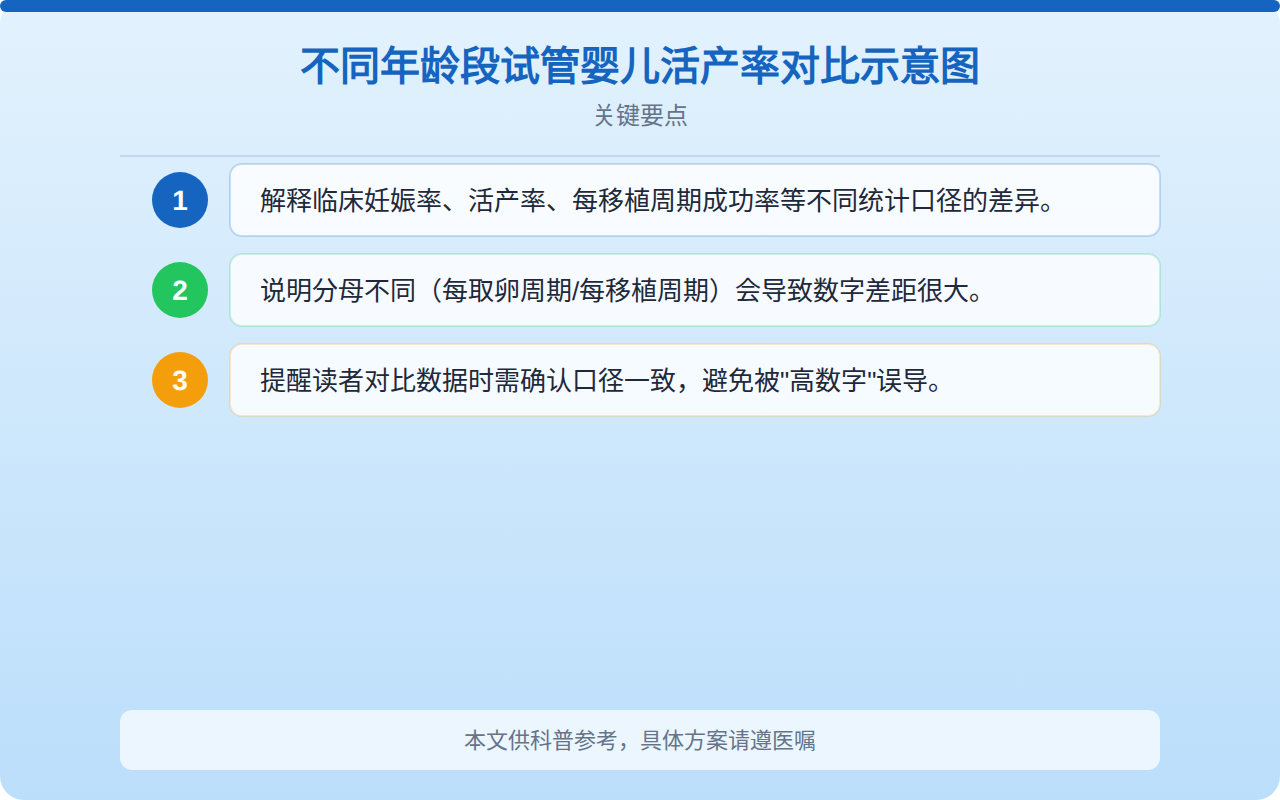 不同年龄段试管婴儿活产率对比示意图