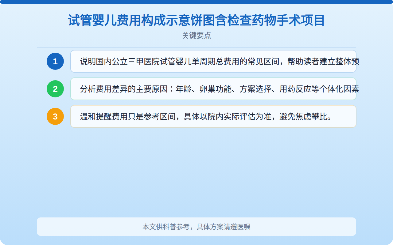 试管婴儿费用构成比例饼图含检查药物手术项目