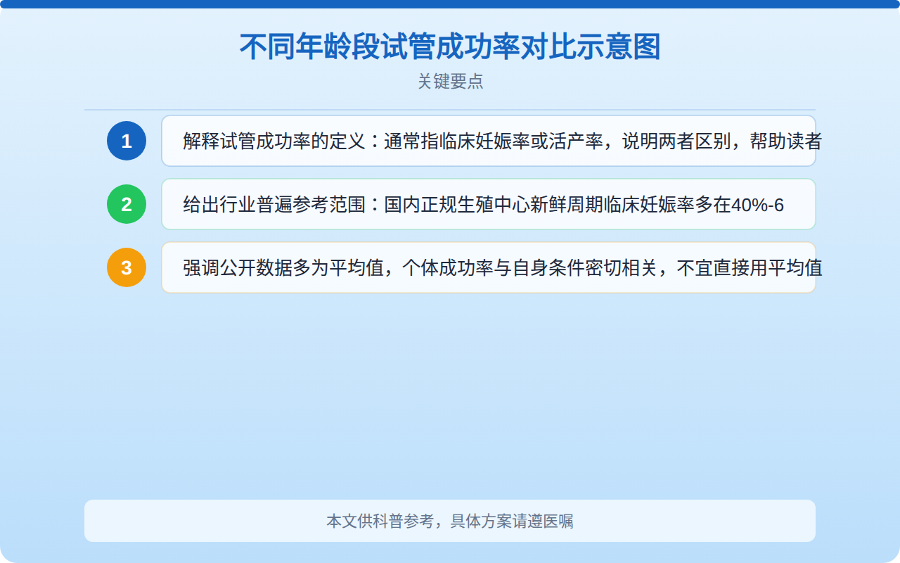 不同年龄段试管成功率对比示意图