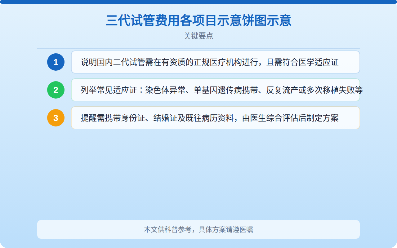 三代试管费用各项目占比饼图示意