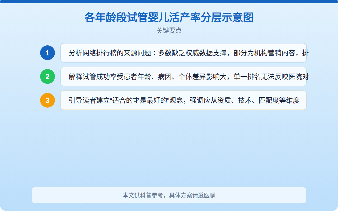 各年龄段试管婴儿活产率分层示意图