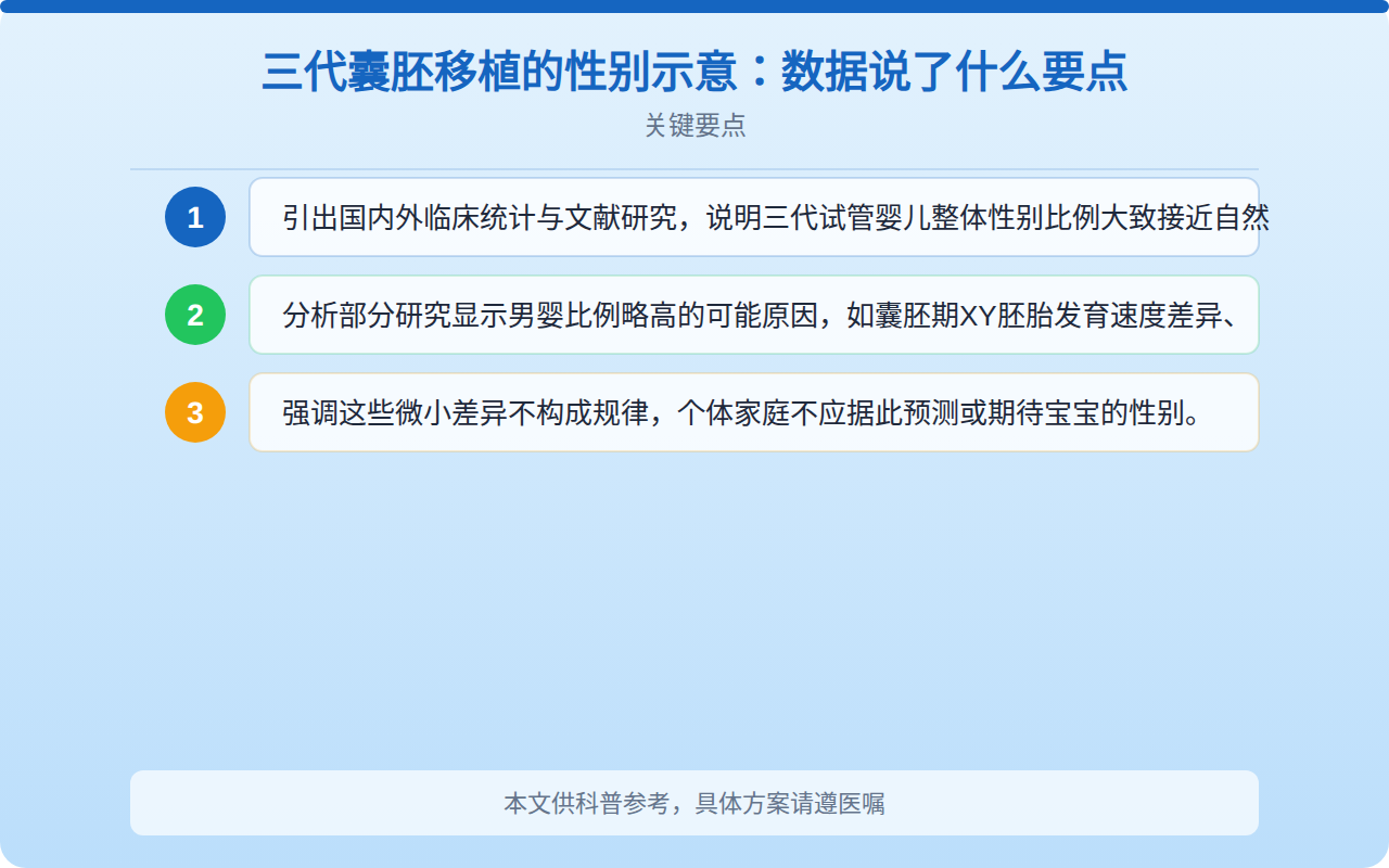 三代囊胚移植的性别比例：数据说了什么要点