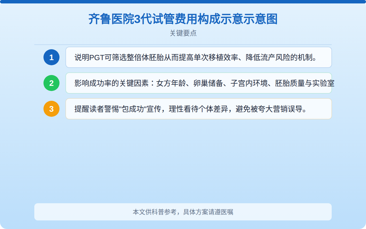 齐鲁医院3代试管费用构成比例示意图