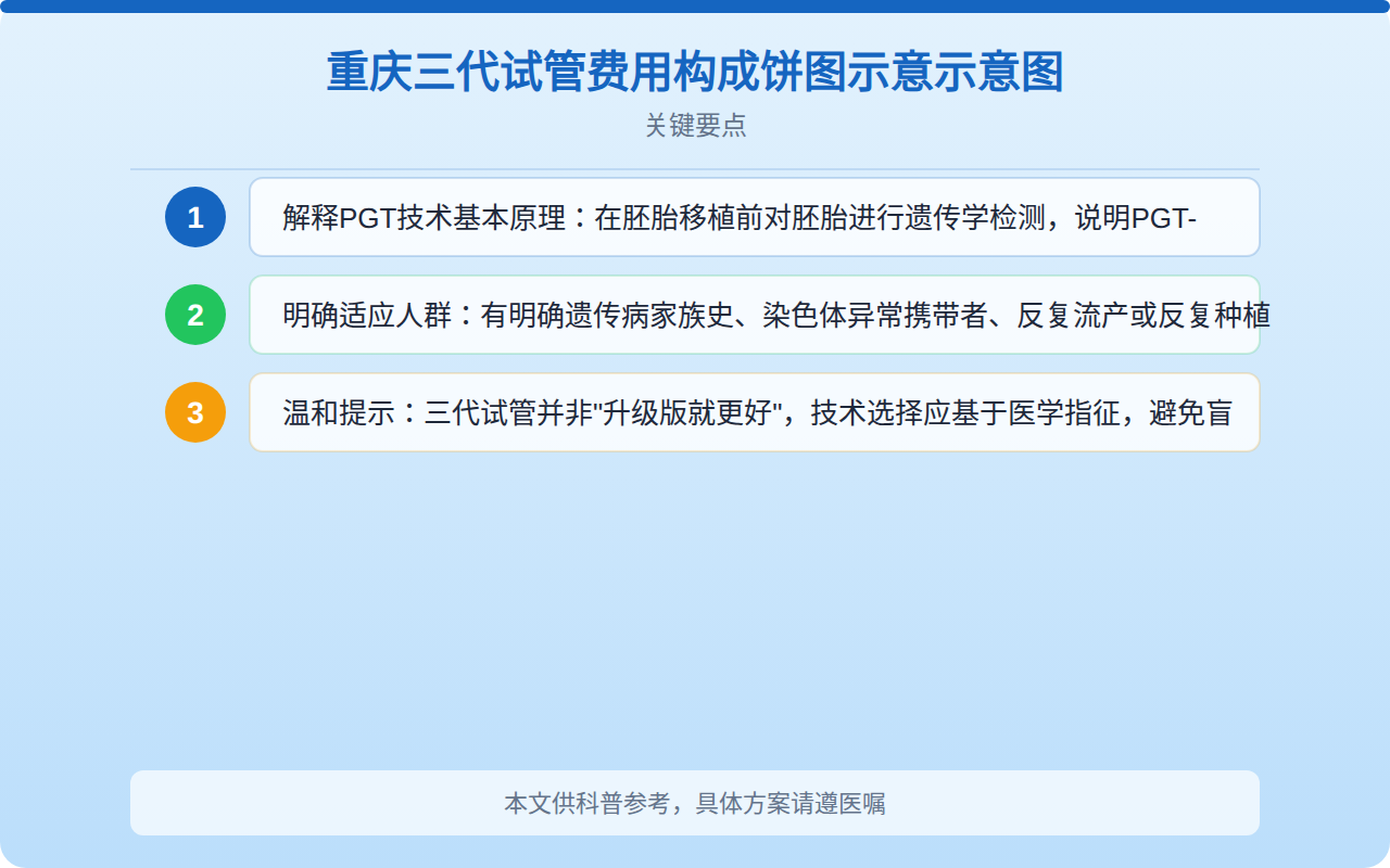 重庆三代试管费用构成饼图占比示意图